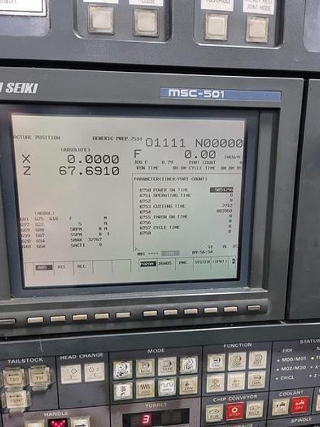 Mori Seiki SL 400B/2000 CNC Lathe, 24&quot; Turning, 86&quot; Centers, 12 Pos. Turret, Mori MSC 501 Control, 40/50HP, New 2000