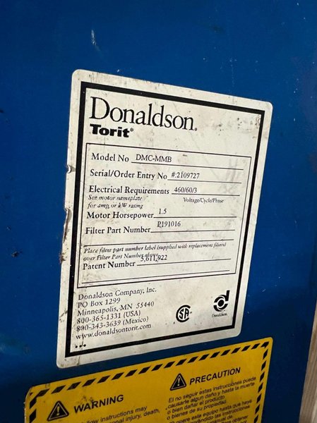 DONALDSON TORIT DMC-MMB DUST COLLECTORS USED