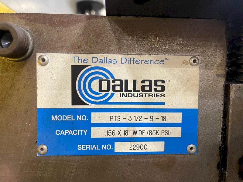 18&quot; Dallas Servo Feed Straightener (High Strength Material) Model #DRFXS-618