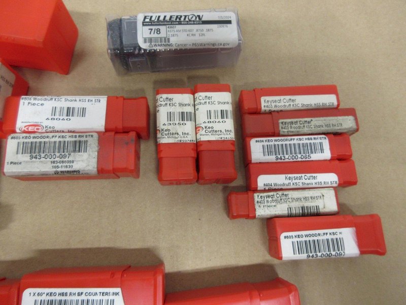KEO Keyseat Cutters Assorted Sizes, 60 Deg Countersinks, #2 Center Drills, ***All New In Packaging!! ***- Auction Item