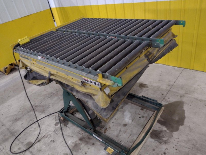 60" X 48" X 3500 LB SOUTHWORTH MODEL #LS4-36 DOUBLE ROLLER TOP LIFT TABLE, 110V SINGLE PHASE: STOCK #20926