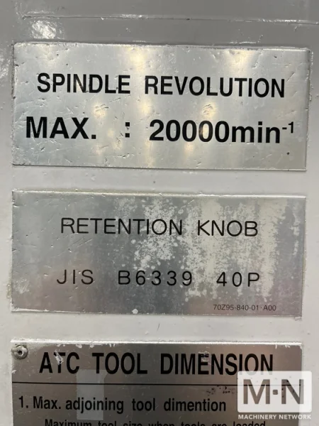 Yasda H30i CNC 5-Axis Horizontal Machining Center, 2000