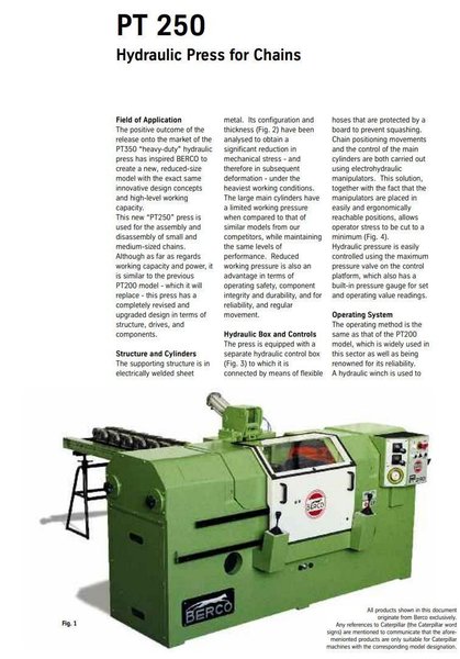 2001 BERCO PT250 TRACK PRESS WITH WTC ELECTRIC IMPACT WRENCH &amp; CONVEYOR: YOBRO #24374