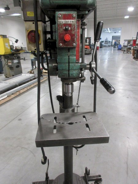 Powermatic Model 1150 15" Drill Press on Portable Rolling Stand, Wired Through Emerson VFD 120V Single Phase- Auction Item