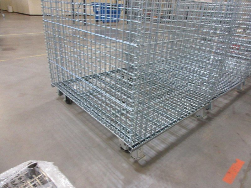 Uline H-1734, (3) Collapsible Wire Container with Casters - 48" x 40" x 43-1/2", 4000 Static Load Capacity- Auction Item