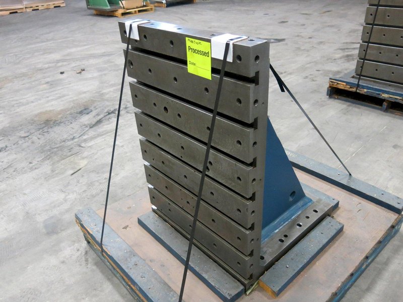 Machined Angle Plate - 24-1/2&quot; w x 36&quot;&#039; Ht. Face, Base 24-1/4&quot; x 24-3/4&quot; Wide (Approx) - T-Slots and Drilled/Tapped (Pair)