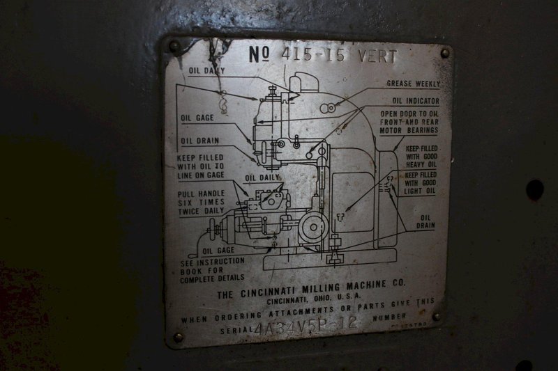 CINCINNATI MILL: STOCK #75370