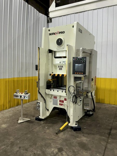 88 TON AIDA MODEL #DSF-N1-800 GAP FRAME PRESS 6.3” STROKE &amp; PA SERVO COIL FEED LINE: YOBRO #25102