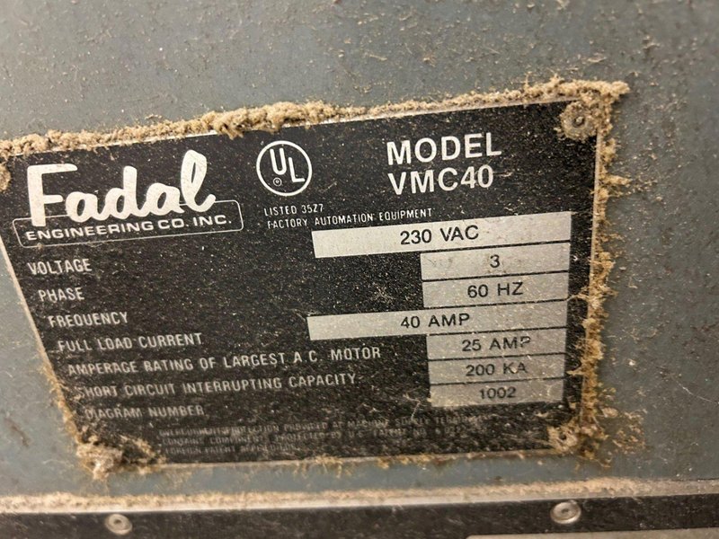 FADAL MODEL #VMC3016 VERTICAL CNC MACHINING CENTER: STOCK #23059