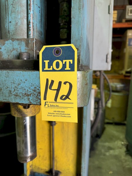 Denison C frame type hydraulic press nsn with 10 hp pump, 18&quot; x 12&quot; table, 2.5&quot; ram with 12&quot; travel, 10&quot; throat