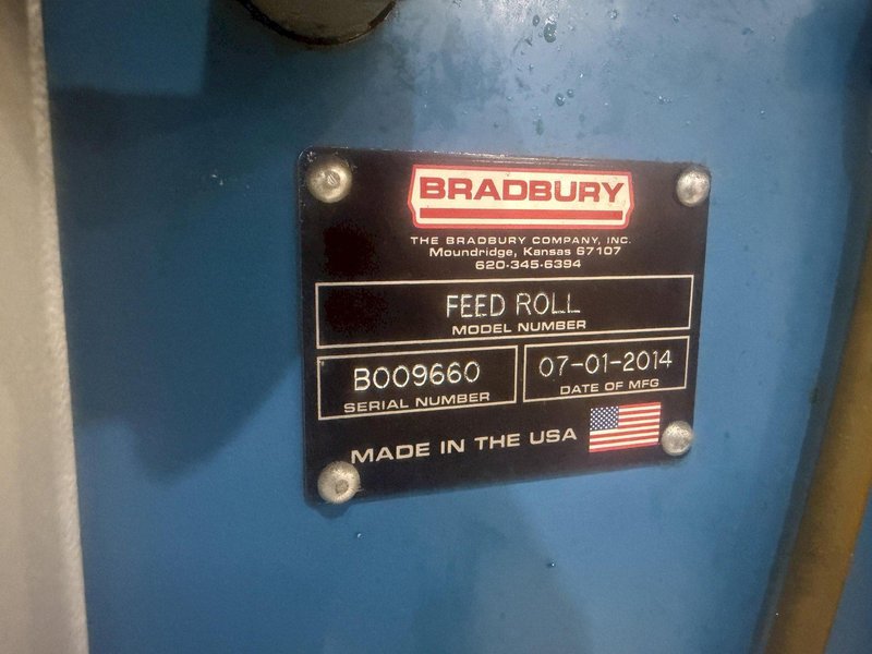 150 TON BRADBURY 4-POST CUTOFF PRESS W/ FEED ROLL: YOBRO #25252