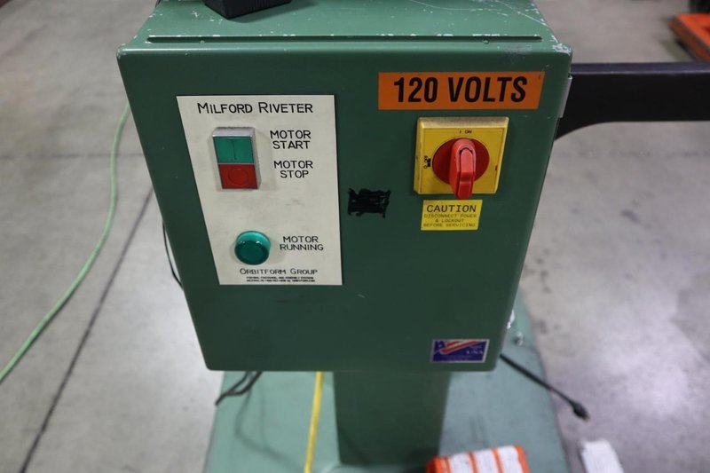 Milford Orbitform #305 Riveter, Remote Foot Trip, Feed Bowl and Track, Tooling- Auction Item
