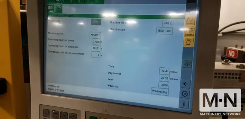 165 TON 6.5 OZ ARBURG MODEL 470C-1500-400 INJECTION MOLDING MACHINE MFG 2013