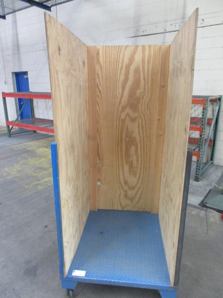 Metal Rolling Flat Storage Cart with Plywood Sides- Auction Item