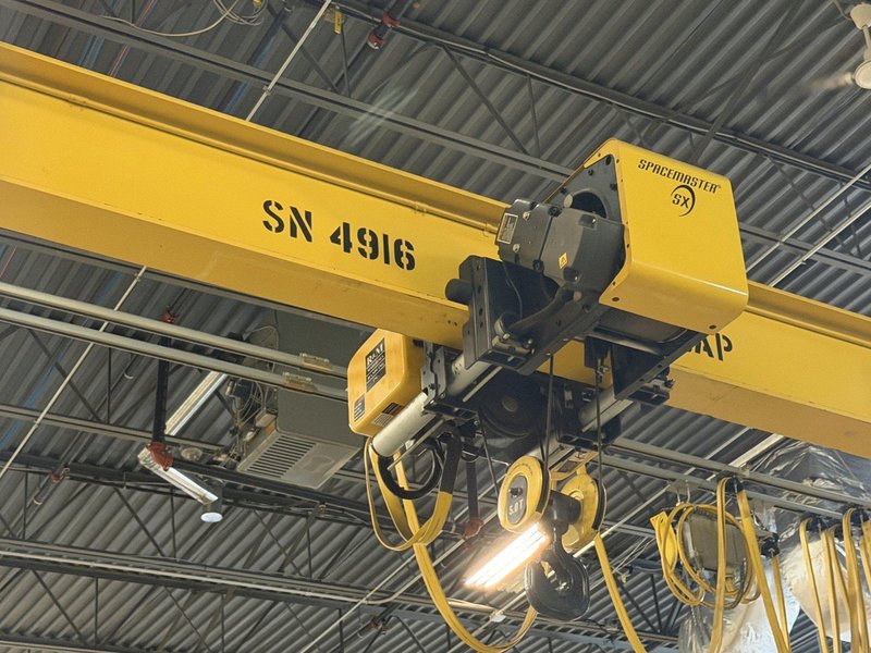 5 TON X 21' X 90' X 13' OMH SINGLE GIRDER OVERHEAD CRANE &amp; RUNWAY SYSTEM: YOBRO #26274