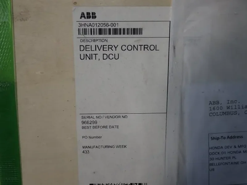ABB DELIVERY CONTROL UNIT  -  3HNA012056-001