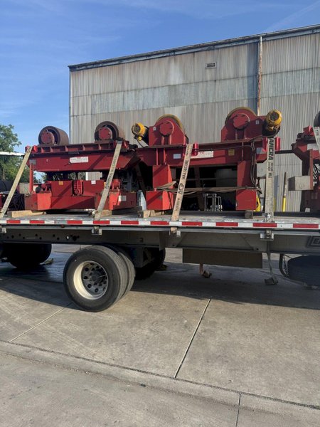 300 TON X 120" DIAMETER WELDWIRE MODEL #CAS-150 TRACK MOUNTED POWERED TANK TURNING ROLLS, 1 DRIVE &amp; 3 IDLERS: YOBRO #25736