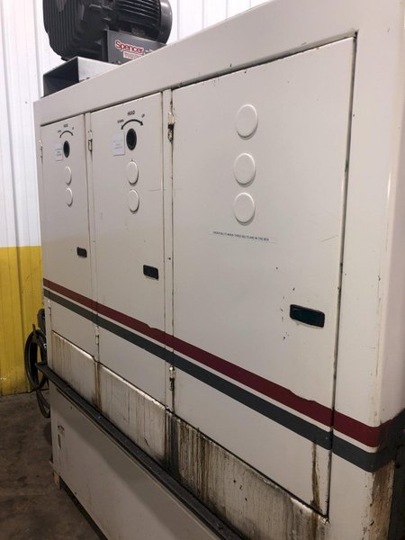 63&quot; MIDWEST AUTOMATION MODEL #N3-6375 3 HEAD WET TYPE BELT DEBURRING GRINDER MACHINE: STOCK 18225