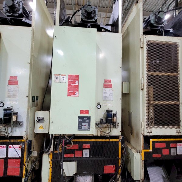 (3) 220 TON AIDA PRESS LINE, W/ STOCK FEEDER &amp; TRANSFER SYSTEM: STOCK #22200