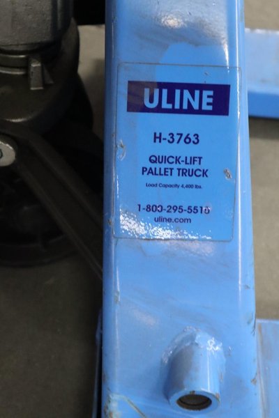 Pallet Jack Uline H-3763 4400 LB Capacity 27" Fork Width 48" Fork Length- Auction Item