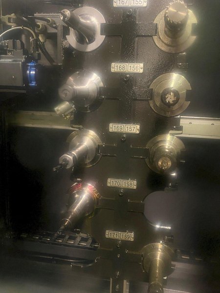 OKUMA MB8000H CNC HMC, 2017, equipped with OSP P300M CNC Ctrl., 12 pallets, 12,000 RPM, and robust automation features including 12 pallet cell configuration, shower coolant and Renishaw tool breakage detection and Renishaw Part Probe, 50 HP, New 2017