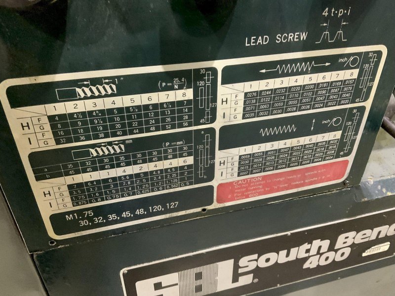 16" X 60" SOUTHBEND LATHE: STOCK #80804