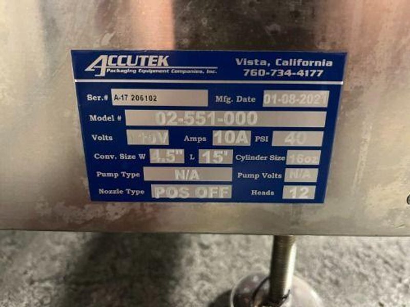 ACCUTEK BOTTLE LIQUID FILLING LINE  -  AVF 10