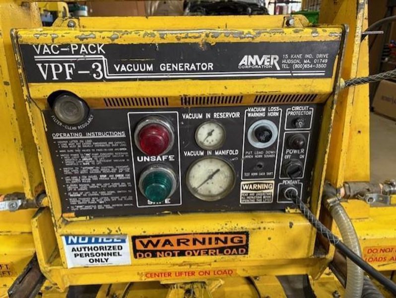 6,000LBS ANVER ELECTRIC POWERED VACUUM LIFTER / SHEET LIFTER / PLATE LIFTER STOCK# 4127