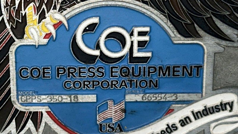 15,000 lbs. x 18&quot; Wide Coe Press Equipment Coil Reel and Coe Powered Straightener For Sale