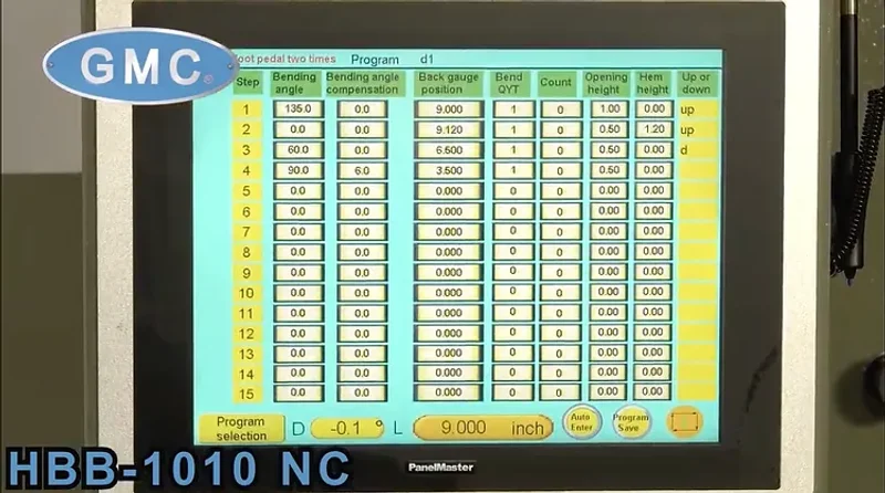 NEW 10' X 10 GAUGE GMC MODEL HBB-1010NC HYDRAULIC BOX AND PAN BRAKE WITH NC CONTROLLER