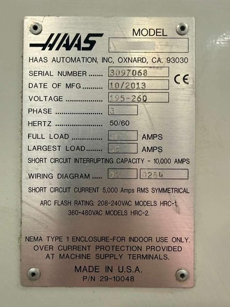 Haas ST-20 CNC Turning Center – 8″ Chuck, Tailstock Lathe