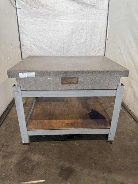 48" X 36" X 8" GRANITE SURFACE PLATE W/ STAND. STOCK # 0112626.