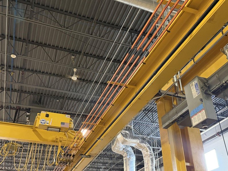 5 TON X 21' X 90' X 13' OMH SINGLE GIRDER OVERHEAD CRANE &amp; RUNWAY SYSTEM: YOBRO #26274
