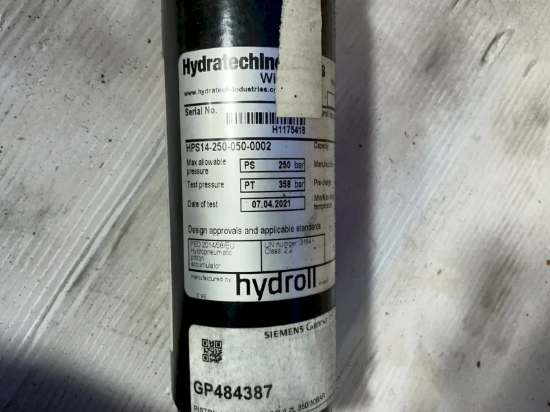 HAWE HYDRAULIK, HYDROLL PISTON ACCUMULATOR, BLADDER ACCUMULATOR