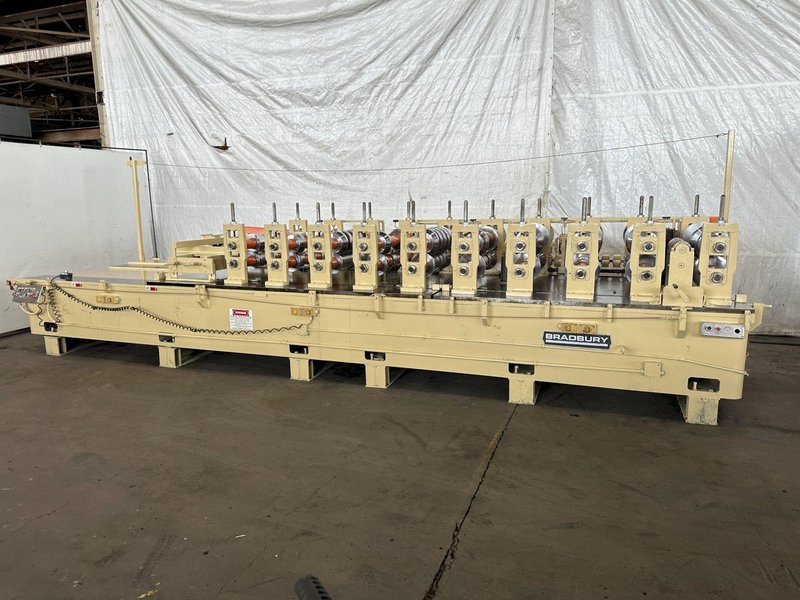 10 STAND X 3.5&quot; ARBOR X 42&quot; BRADBURY STANDING SEAM 360 &amp; STANDING SEAM RAFTED ROLLFORMER. STOCK # 0733822