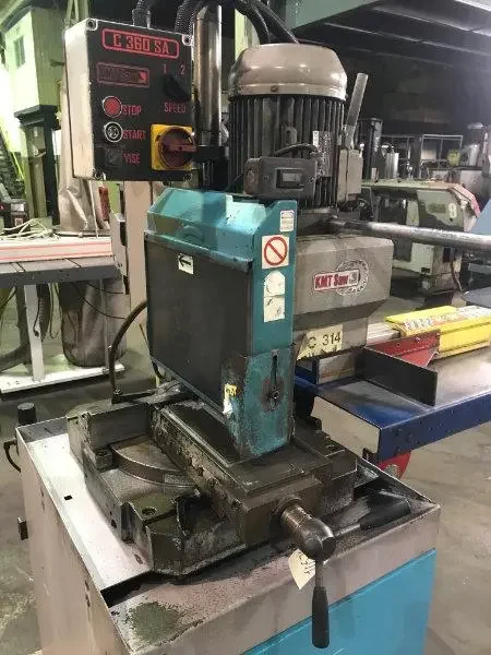 USED KMT C 360 SA SEMI-AUTOMATIC VERTICAL COLUMN COLD SAW WITH 6' TIGER STOP, Year 2006