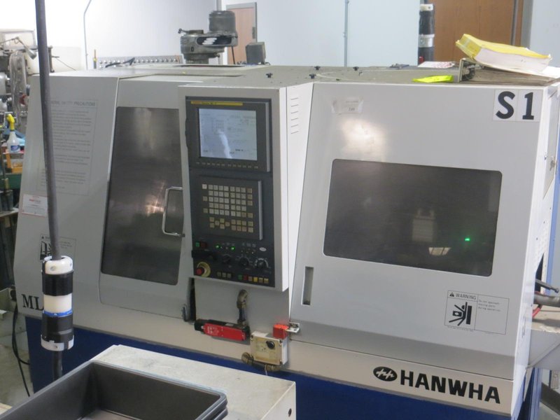 Hanwha ML26 26mm CNC Swiss Screw Machine with Iemca Genius Magazine Bar Feed, Live Milling, Parts Catcher- Auction Item