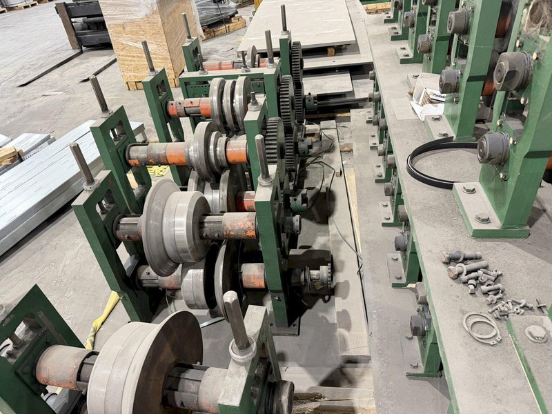 12 STAND X 3.5" ARBOR X 26" ROLL SPACE BRADBURY C&amp;Z PURLIN ROLL FORMING LINE. STOCK # 0536726