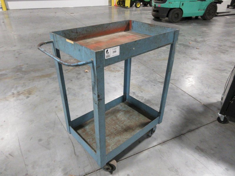 Tall Heavy Duty Steel Rolling Shop Cart with 2 Shelves- Auction Item