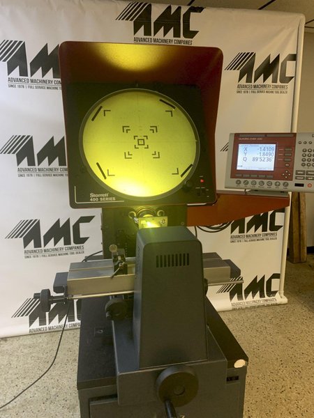 STARRETT HE400 Comparator, 10x, DRO, Surface, Cabinet Base.