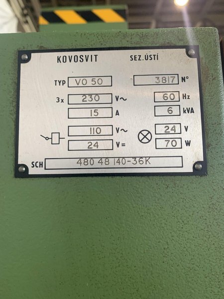 49&quot; KOVOSVIT MAS V0-50 RADIAL ARM DRILL. STOCK # 0872924