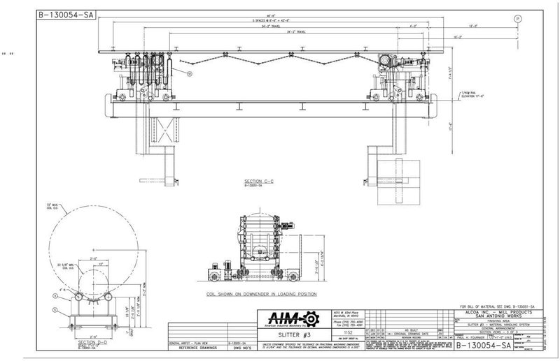 22,000# x 72" AIM Traveling Upender