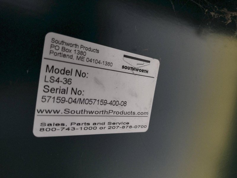 60&quot; X 48&quot; X 3500 LB SOUTHWORTH MODEL #LS4-36 DOUBLE ROLLER TOP LIFT TABLE, 110V SINGLE PHASE: STOCK #20927