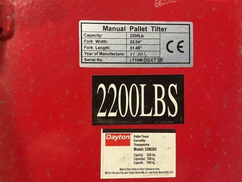 Dayton  2200 Lbs  Pallet Tilter  - 33w285