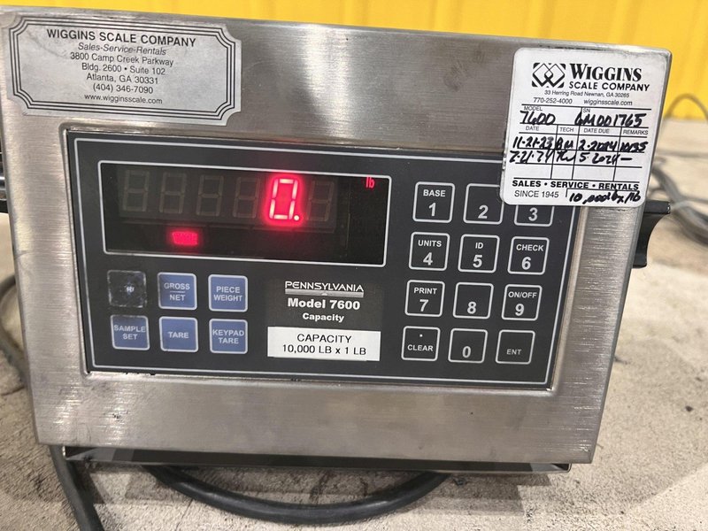 10,000 LB 60&quot; X 60&quot; PENNSYLVANIA MODEL #6600 DRO FLOOR SCALE: STOCK #20799
