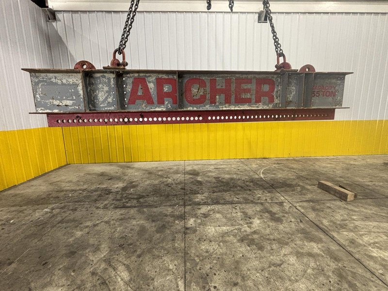 55 TON X 17’ LONG ARCHER STEEL SPREADER BAR / LIFTING BEAM: STOCK #22976