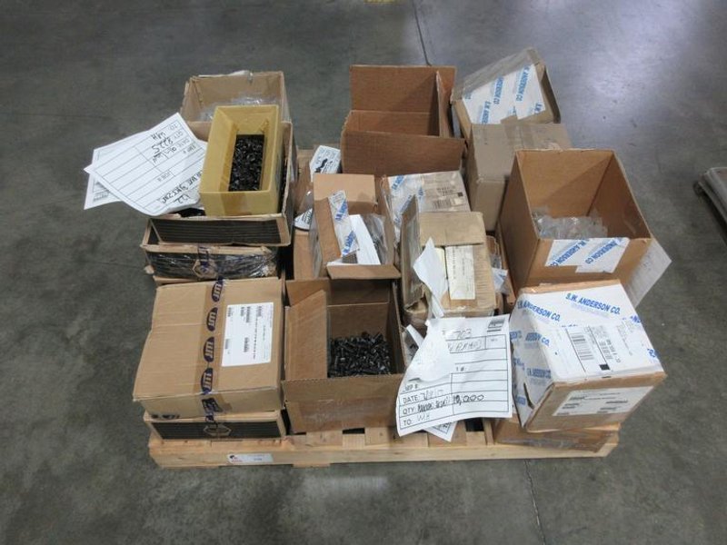 Assorted Hardware and Fasteners on Pallet- Auction Item