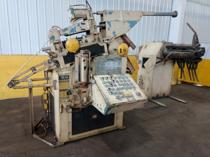 10,000 LB 5 TON X 12&quot; X .156&quot; LITTELL COIL FEED LINE WITH COIL REEL &amp; STRAIGHTENER: STOCK 14941