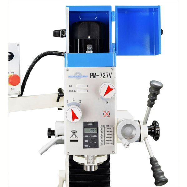 PRECISION MATTHEWS PM-727V-w/3axDRO Variable Speed Milling Machine