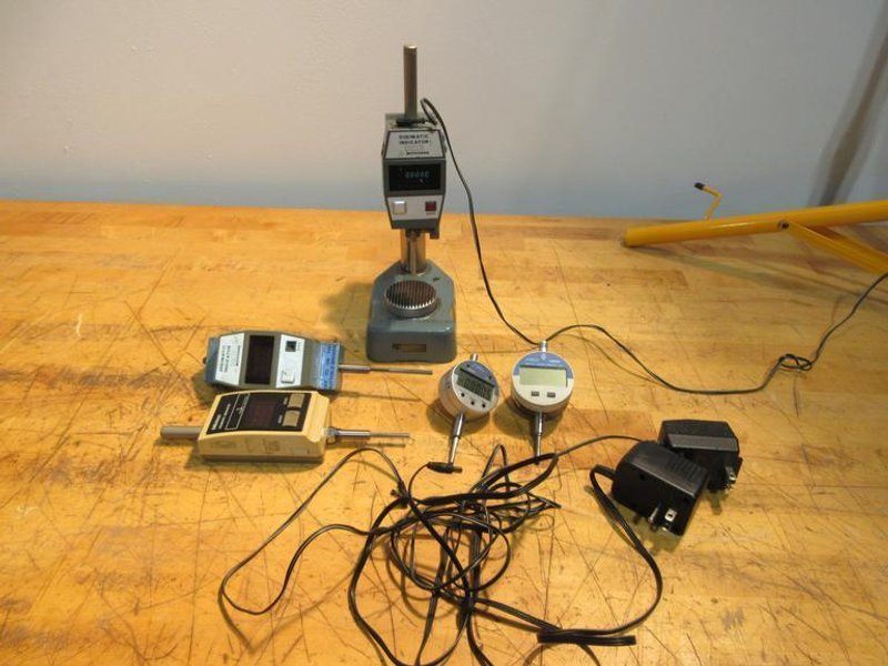 Mitutoyo (3) &amp; Fowler (2) Digital Indicators &amp; One On Height Stand- Auction Item